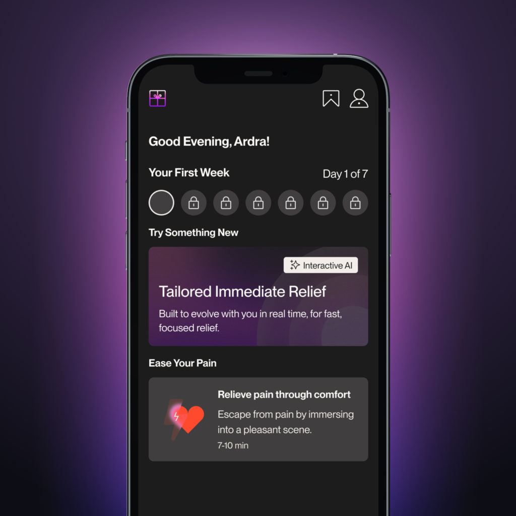 screenshot of Reveri self-hypnosis app to manage MS 